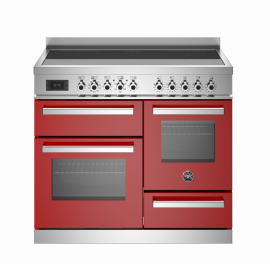 BERTAZZONI PRO10 5I 3E RO T Ηλεκτρική Κουζίνα με 3 Φούρνους και Επαγωγικές Εστίες 100cm Κόκκινο